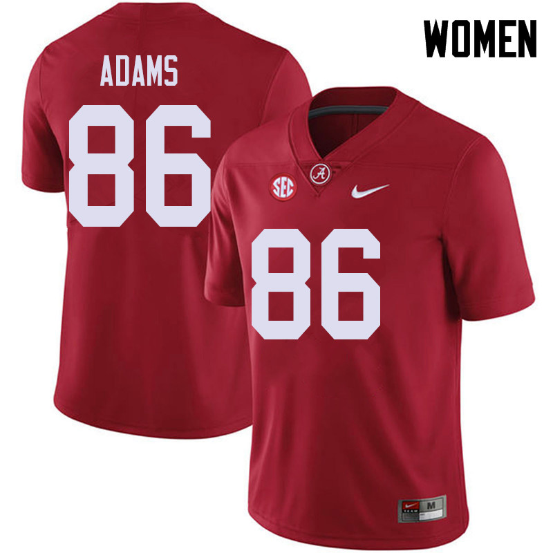 Alabama Crimson Tide Women's Connor Adams #86 Red NCAA Nike Authentic Stitched 2018 College Football Jersey KF16V43SF
